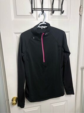 Under Armour Black Quarter-Zip Top with Pink Zip